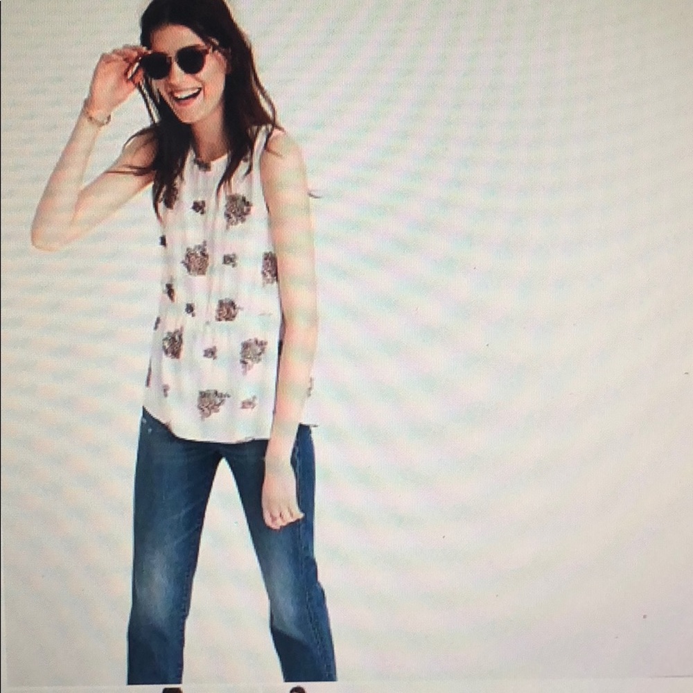 Madewell ruffle tank top in floating paisley